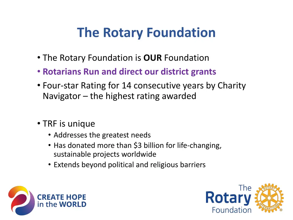 the rotary foundation 1