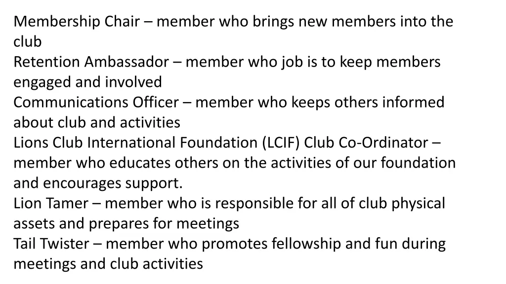 membership chair member who brings new members