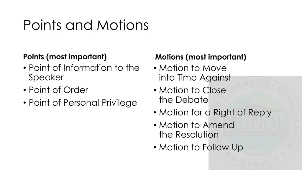 points and motions