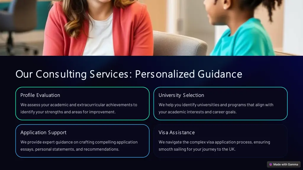 our consulting services personalized guidance