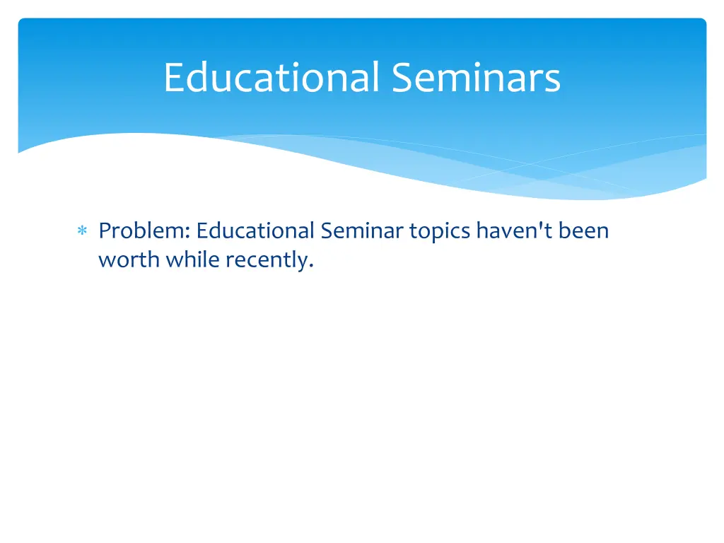 educational seminars