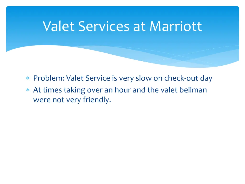 valet services at marriott