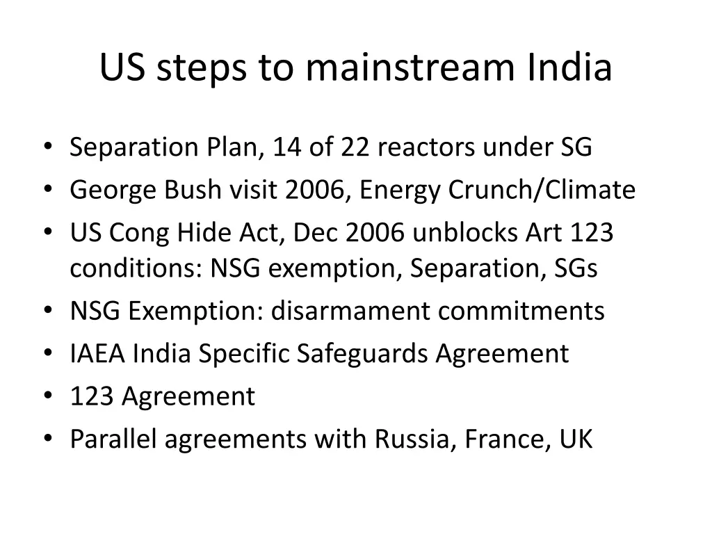 us steps to mainstream india