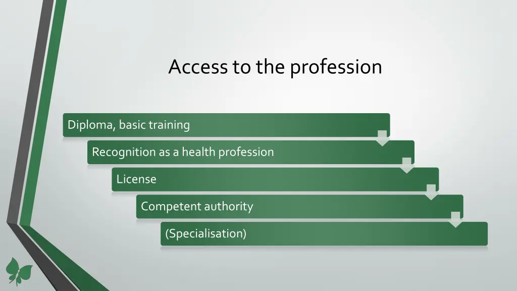 access to the profession