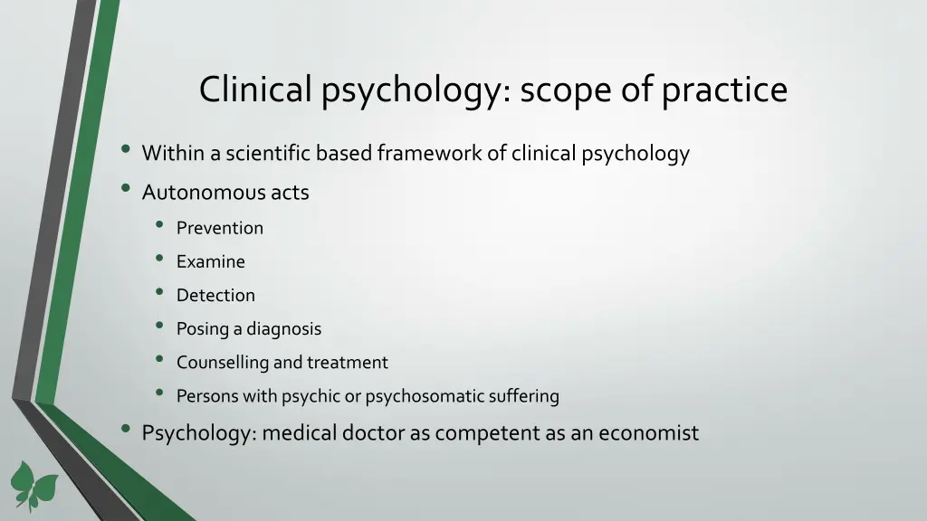 clinical psychology scope of practice