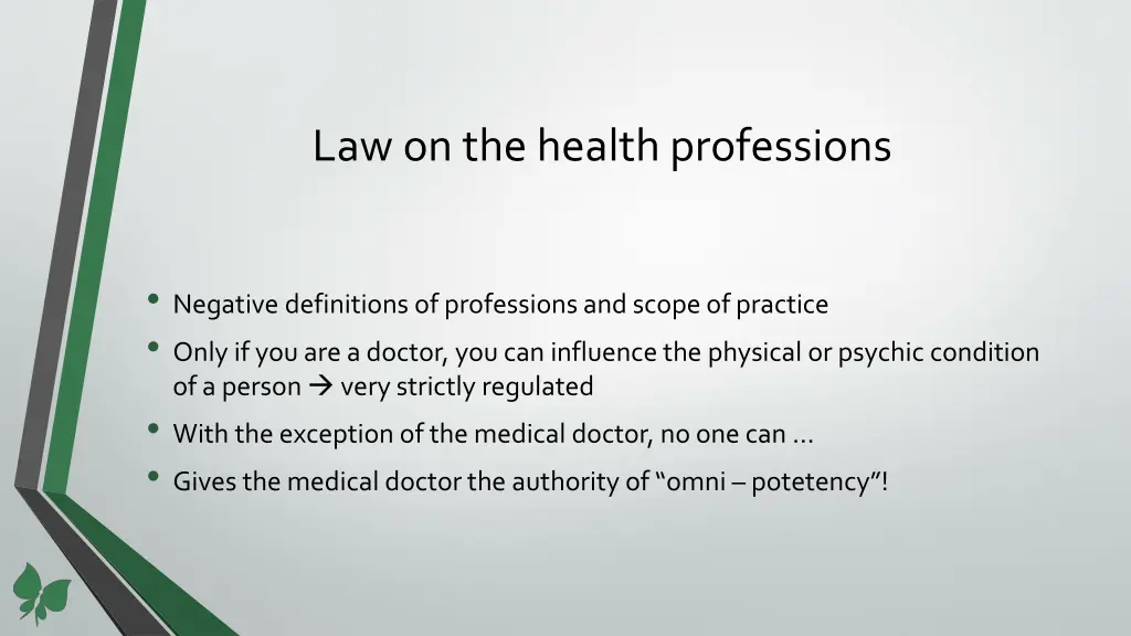 law on the health professions 1