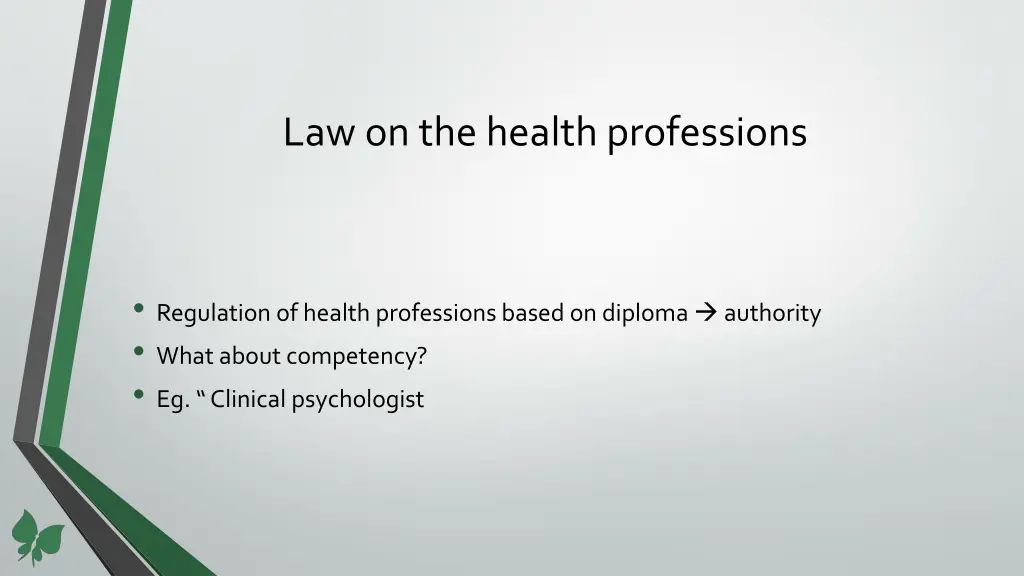 law on the health professions 2