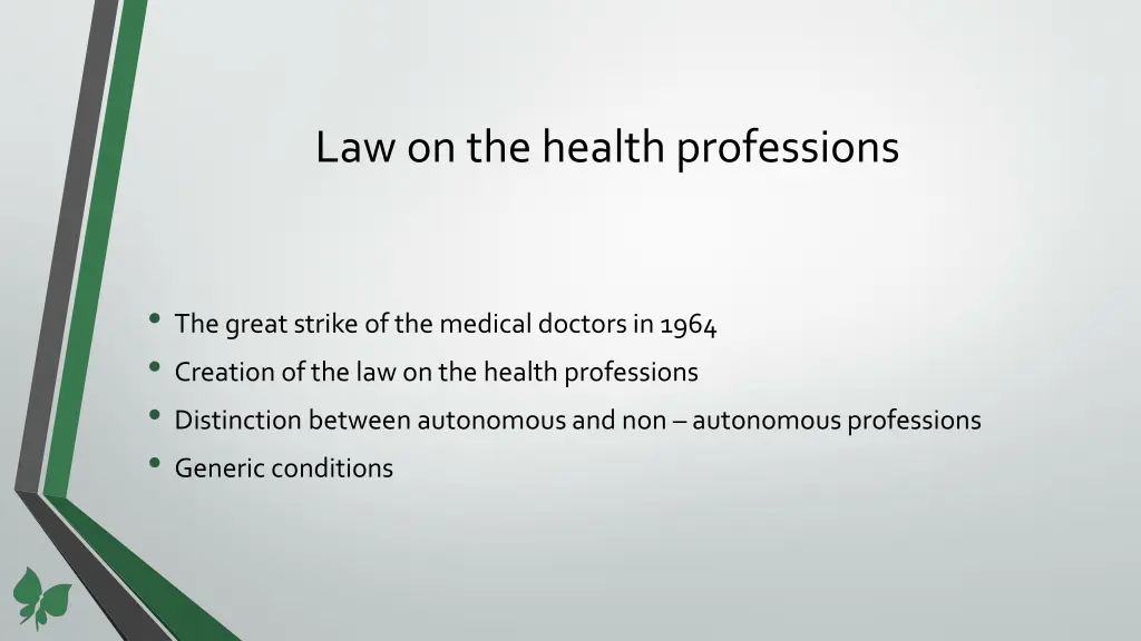 law on the health professions