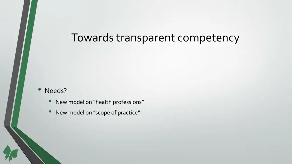 towards transparent competency 1