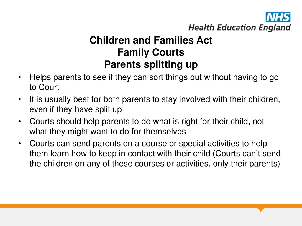 children and families act family courts parents