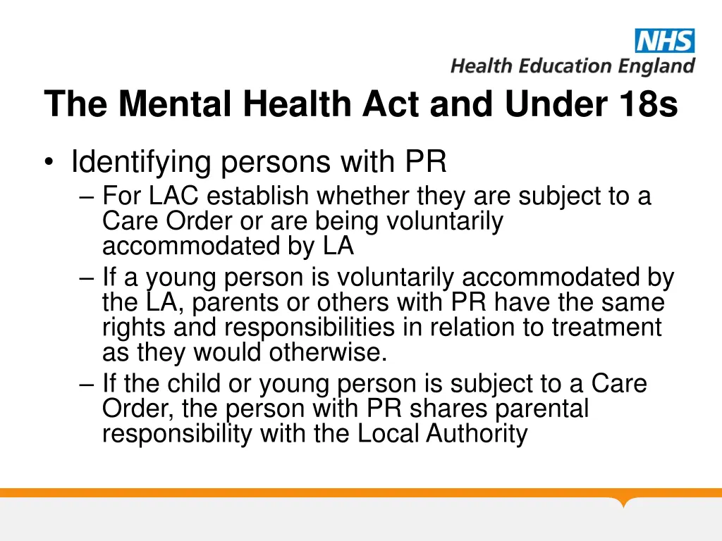 the mental health act and under 18s