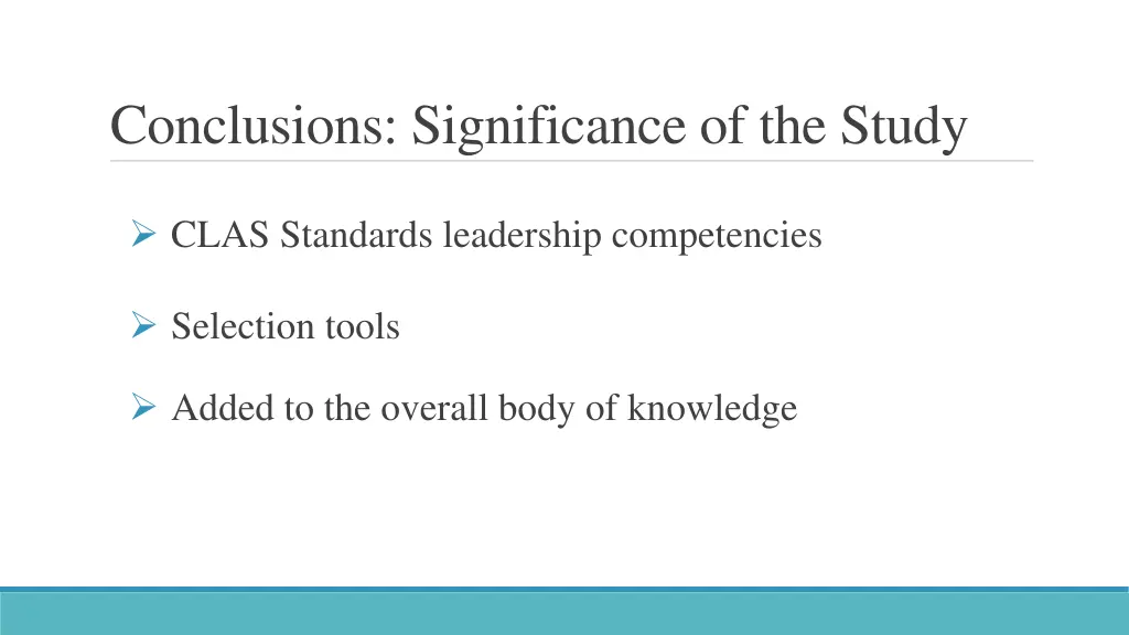 conclusions significance of the study