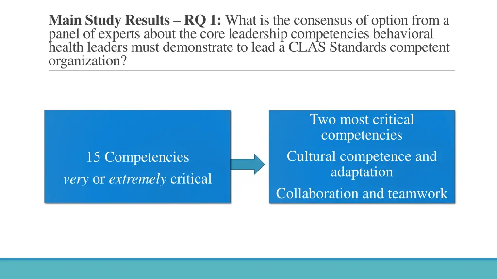 main study results rq 1 what is the consensus