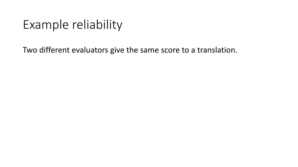 example reliability