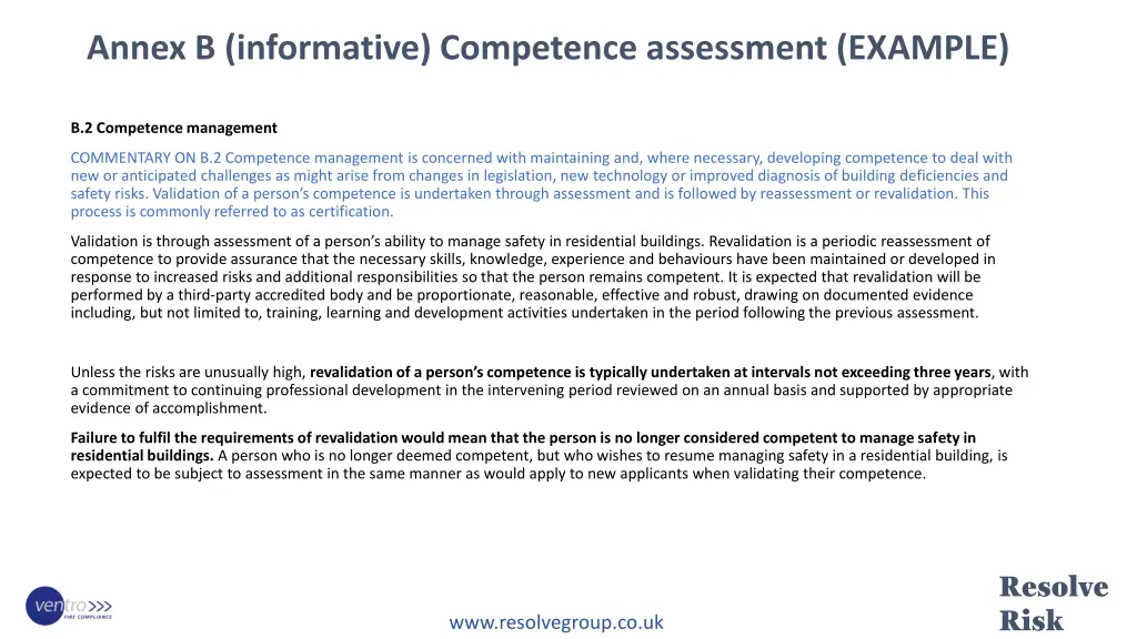 annex b informative competence assessment example