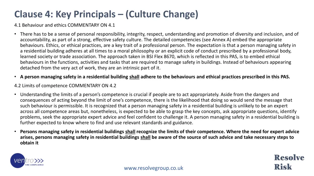 clause 4 key principals culture change