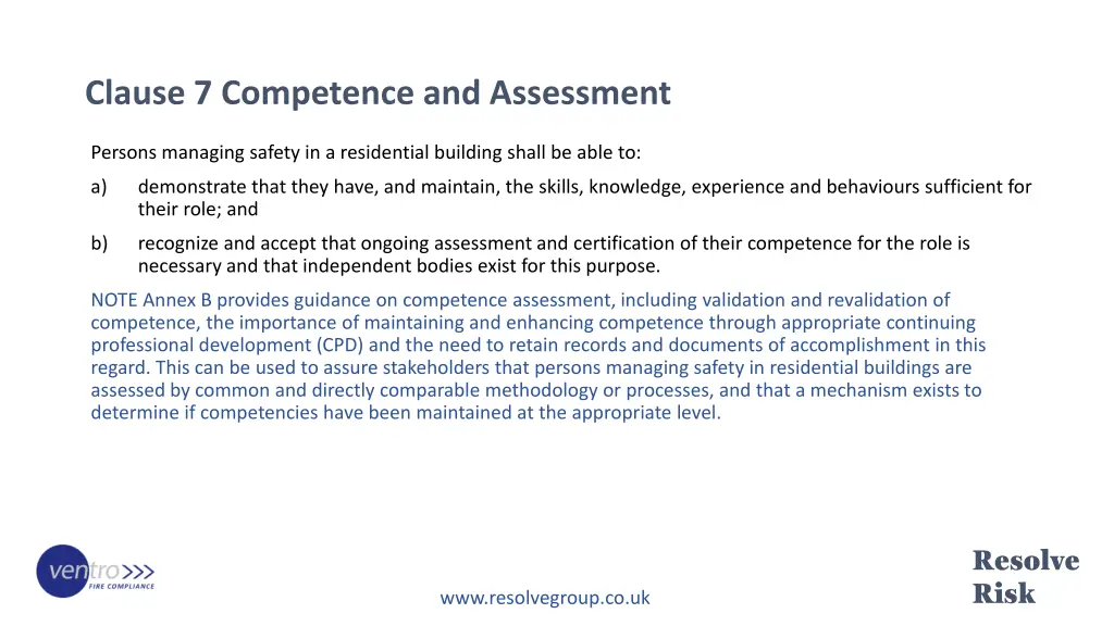 clause 7 competence and assessment