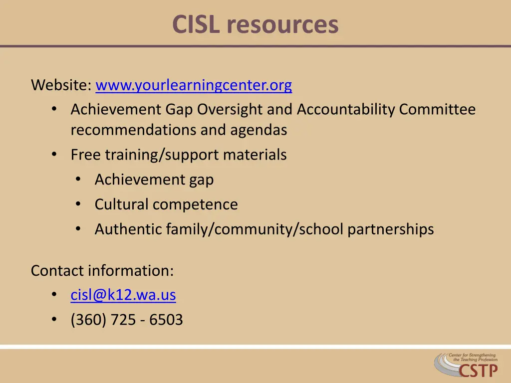 cisl resources