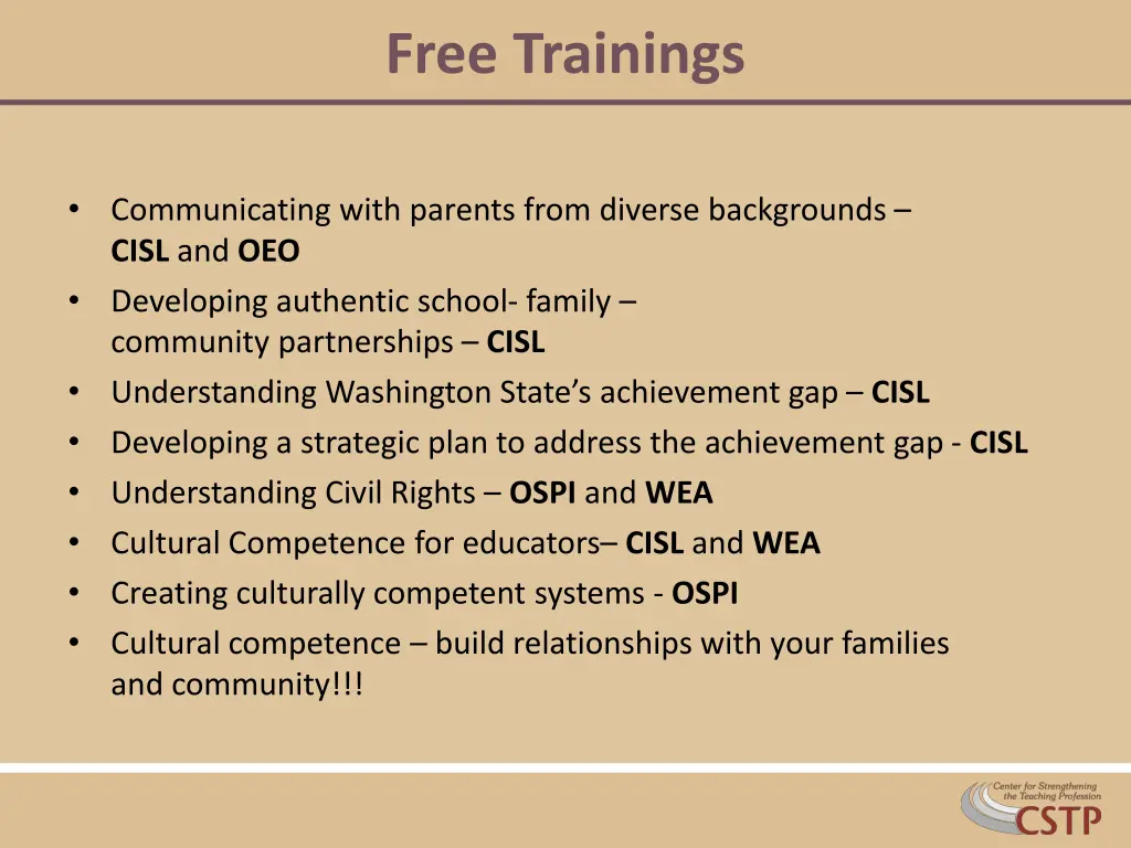 free trainings