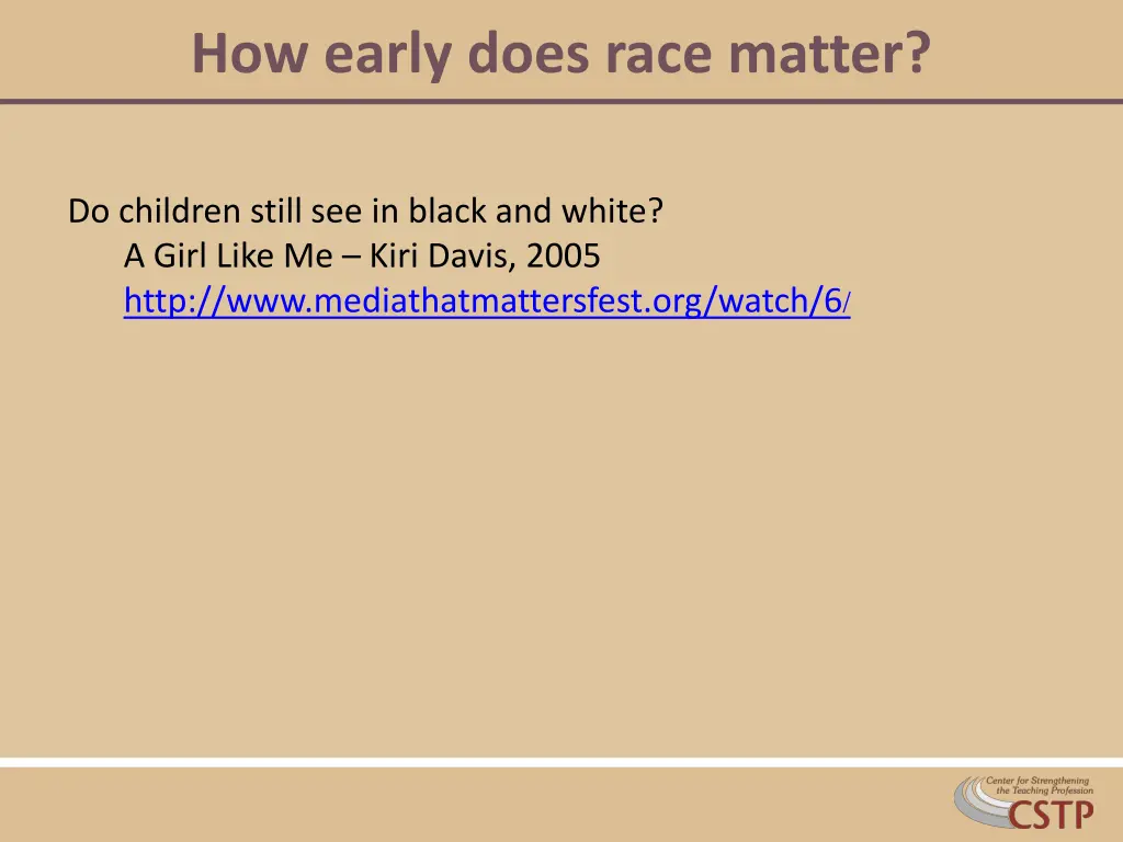 how early does race matter