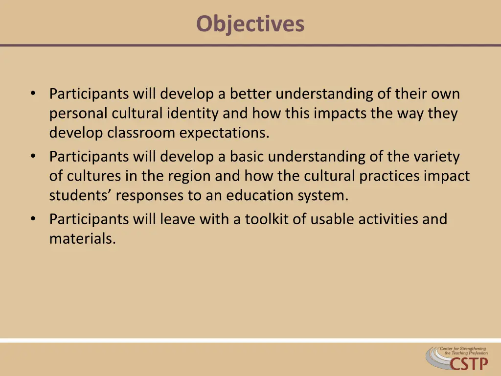 objectives