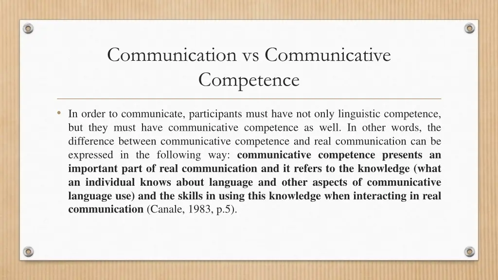 communication vs communicative competence