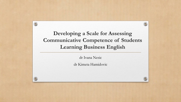 developing a scale for assessing communicative