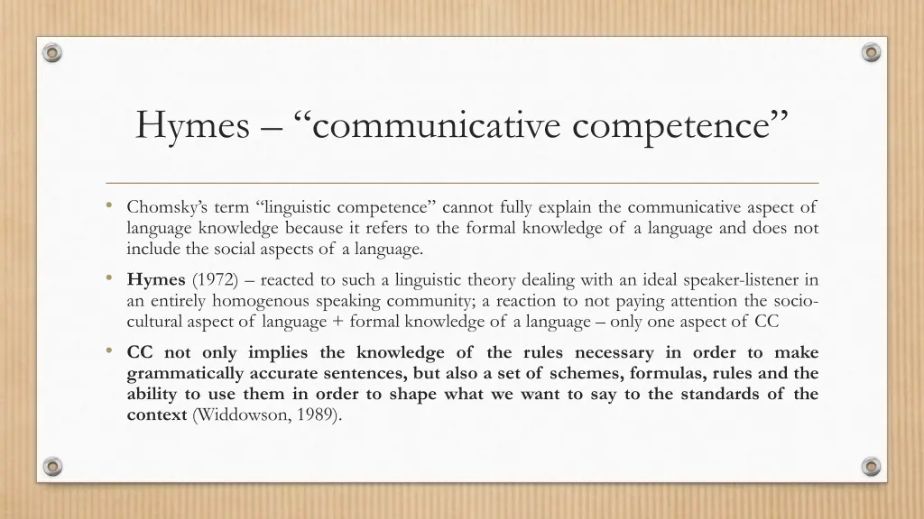 hymes communicative competence