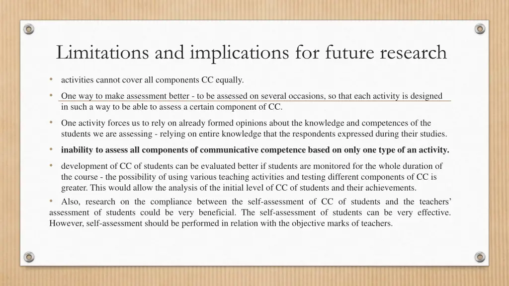 limitations and implications for future research