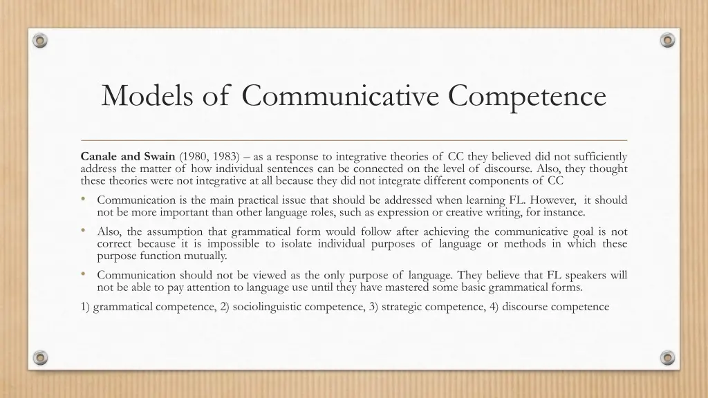 models of communicative competence 1