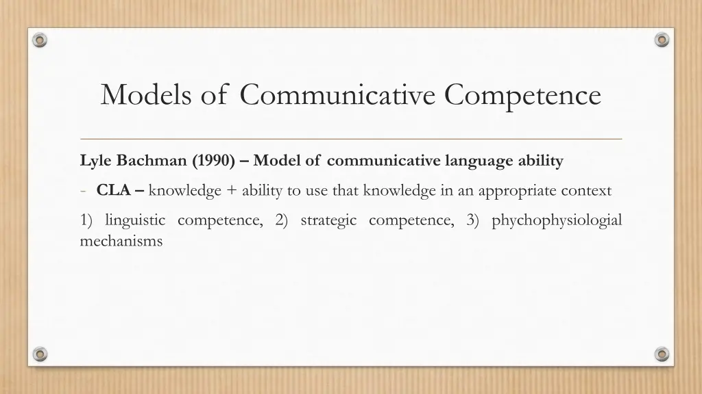 models of communicative competence 2