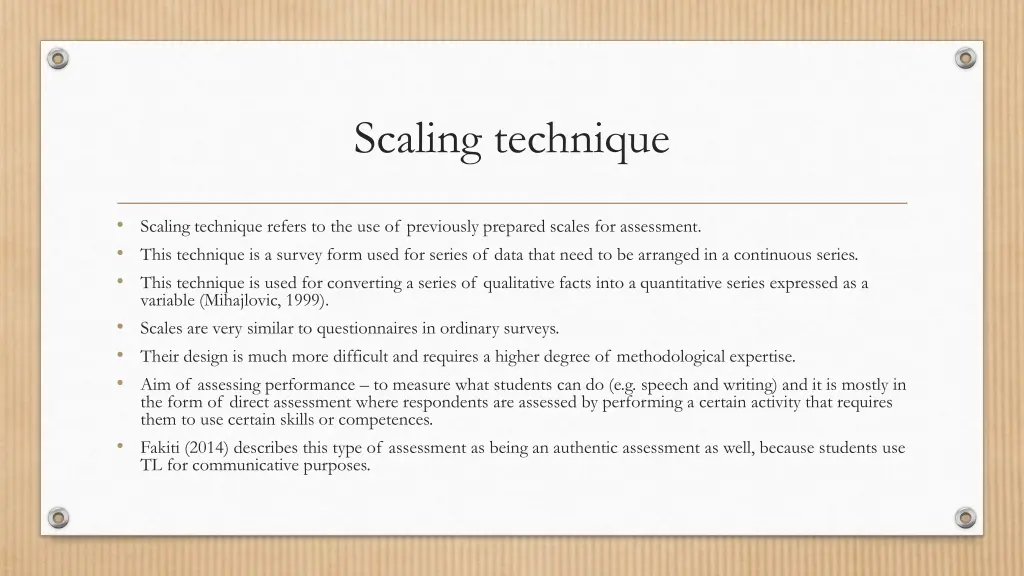 scaling technique