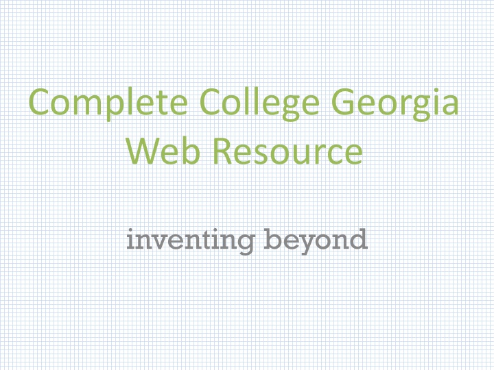 complete college georgia web resource