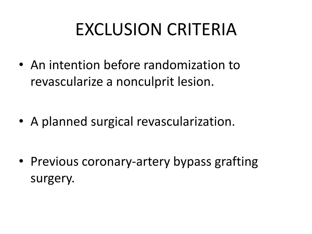 exclusion criteria