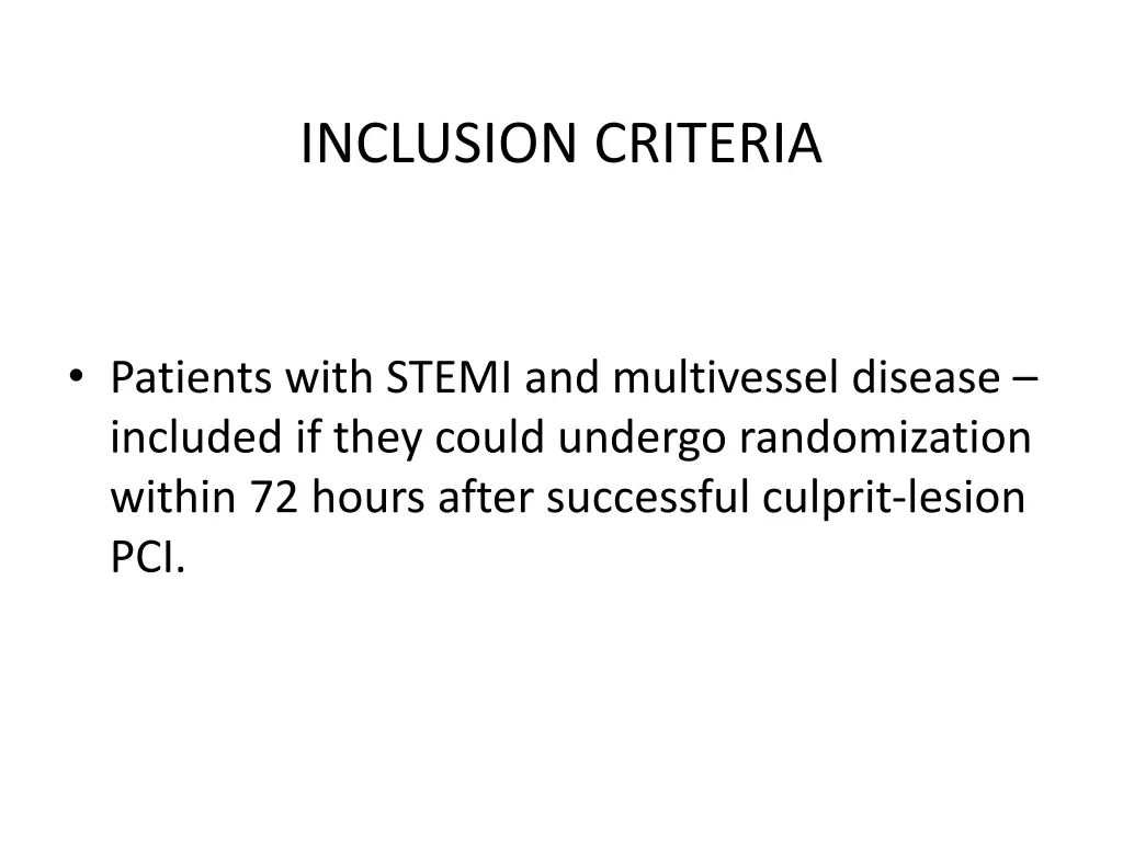 inclusion criteria