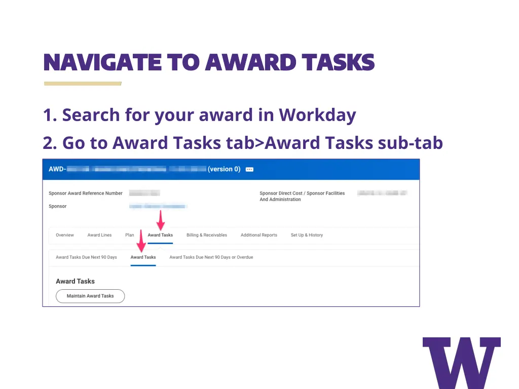 navigate to award tasks navigate to award tasks