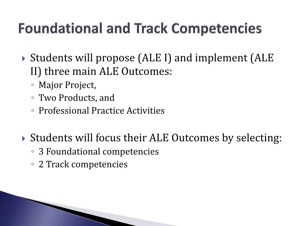 students will propose ale i and implement