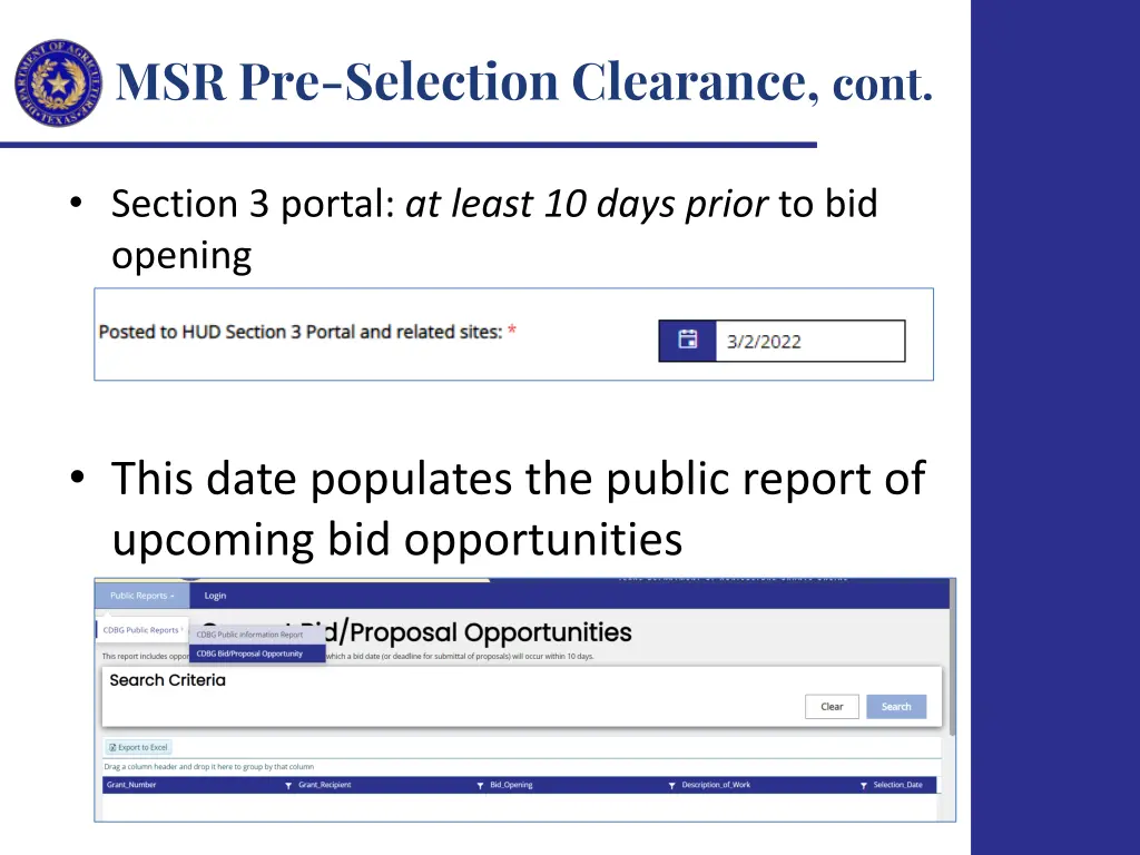 msr pre selection clearance cont 2