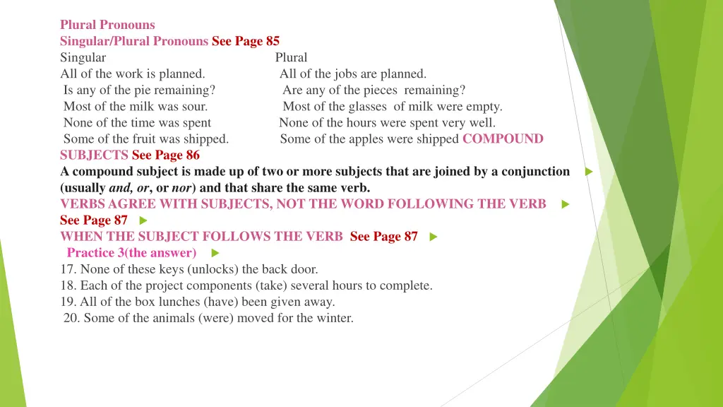 plural pronouns singular plural pronouns see page