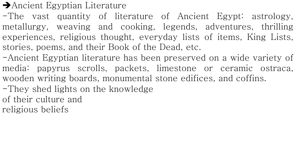 ancient egyptian literature the vast quantity