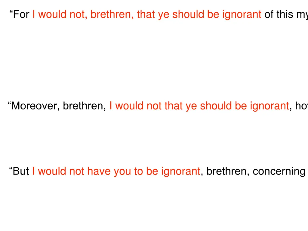 for i would not brethren that ye should