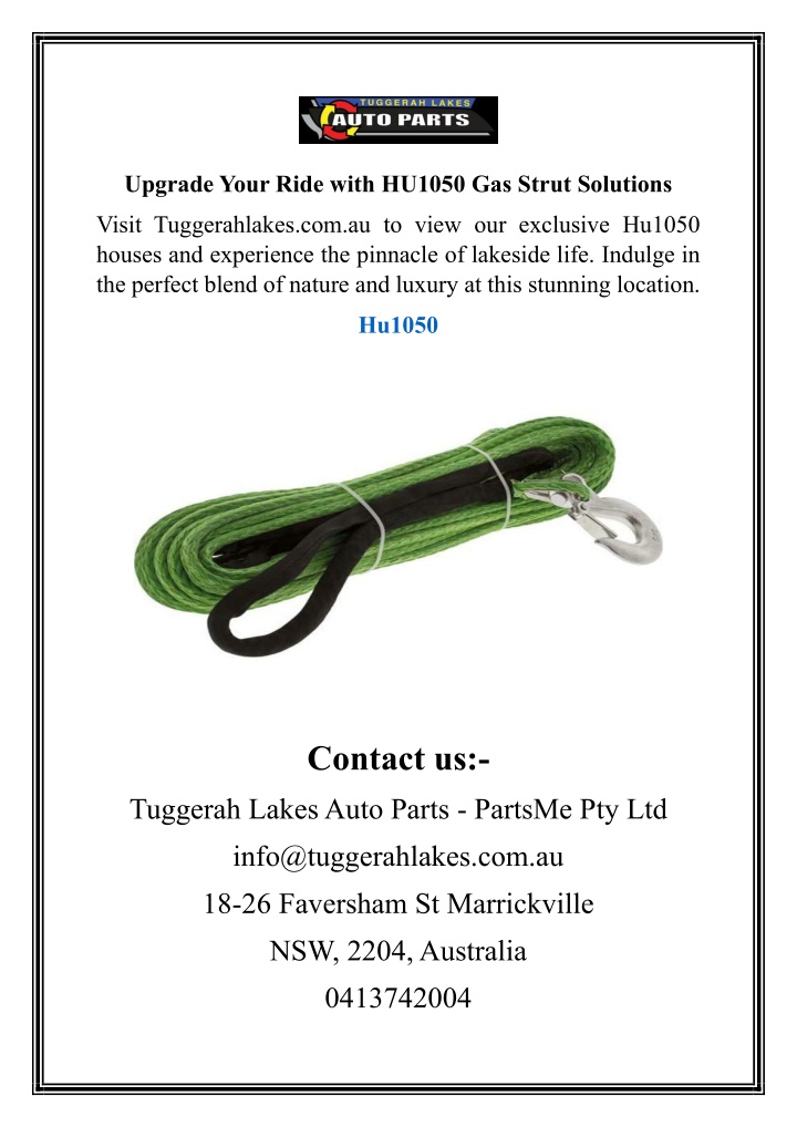 upgrade your ride with hu1050 gas strut solutions