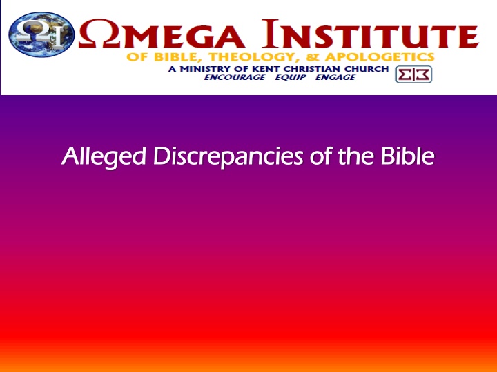 alleged discrepancies of the bible alleged