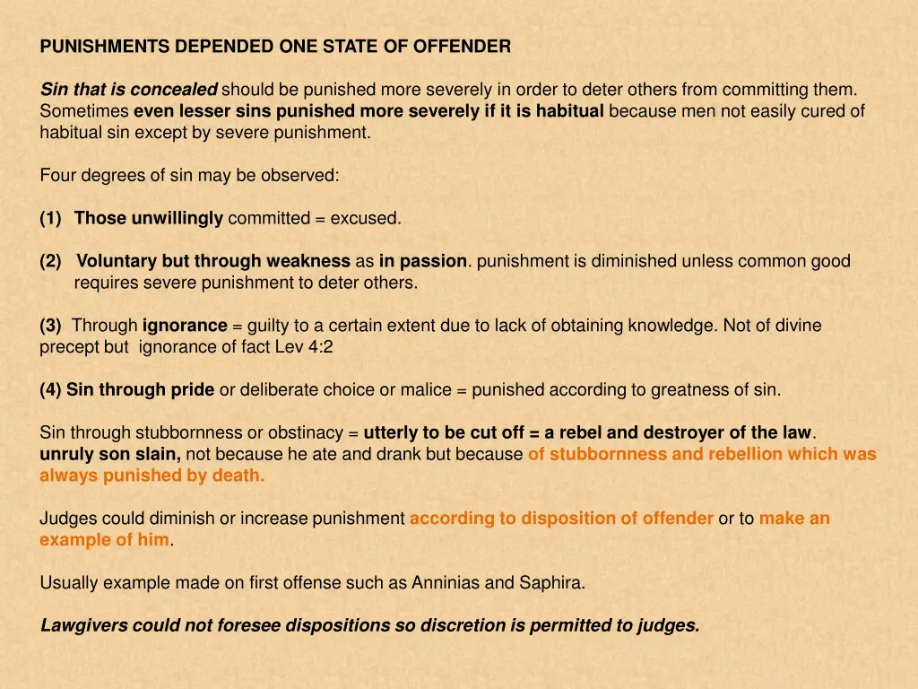 punishments depended one state of offender