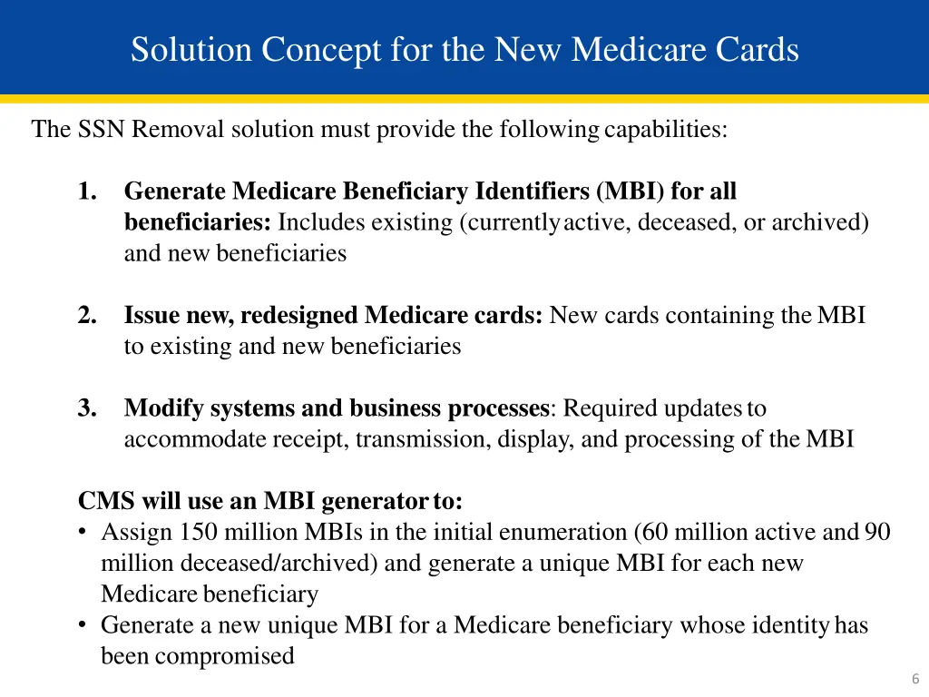 solution concept for the new medicare cards