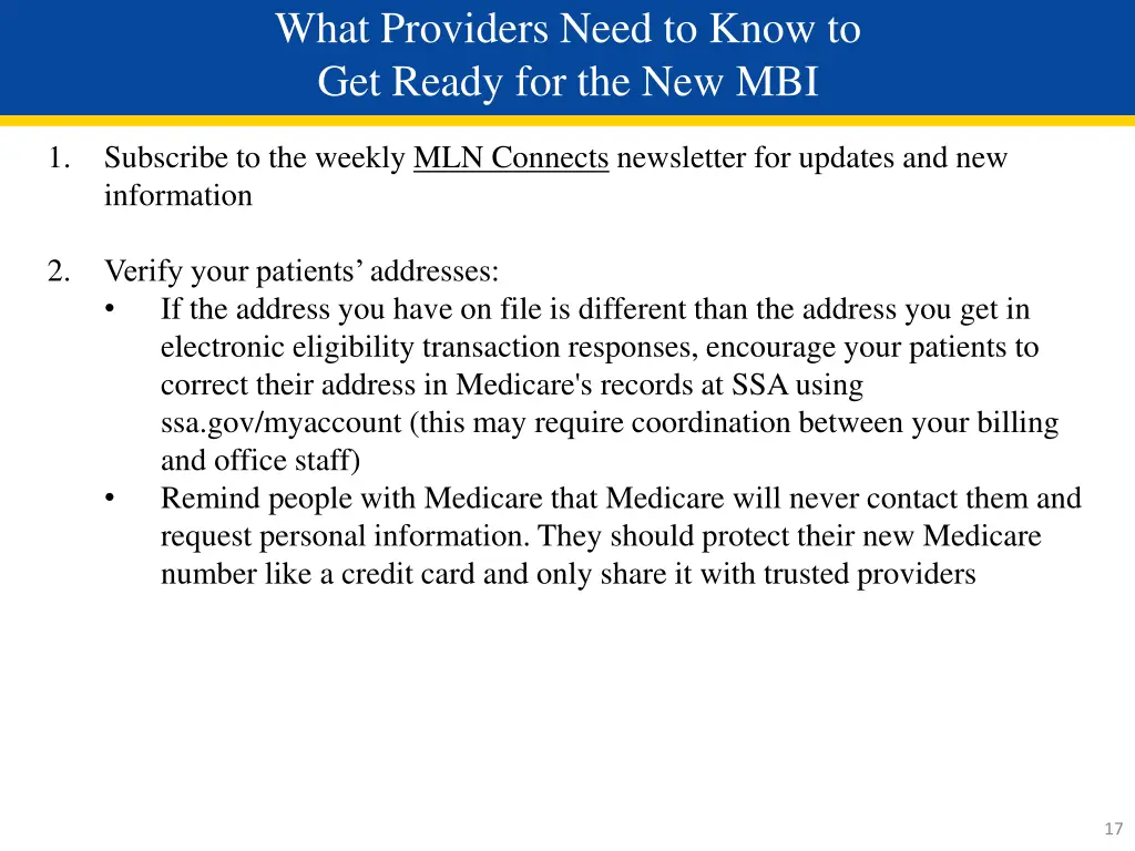 what providers need to know to get ready