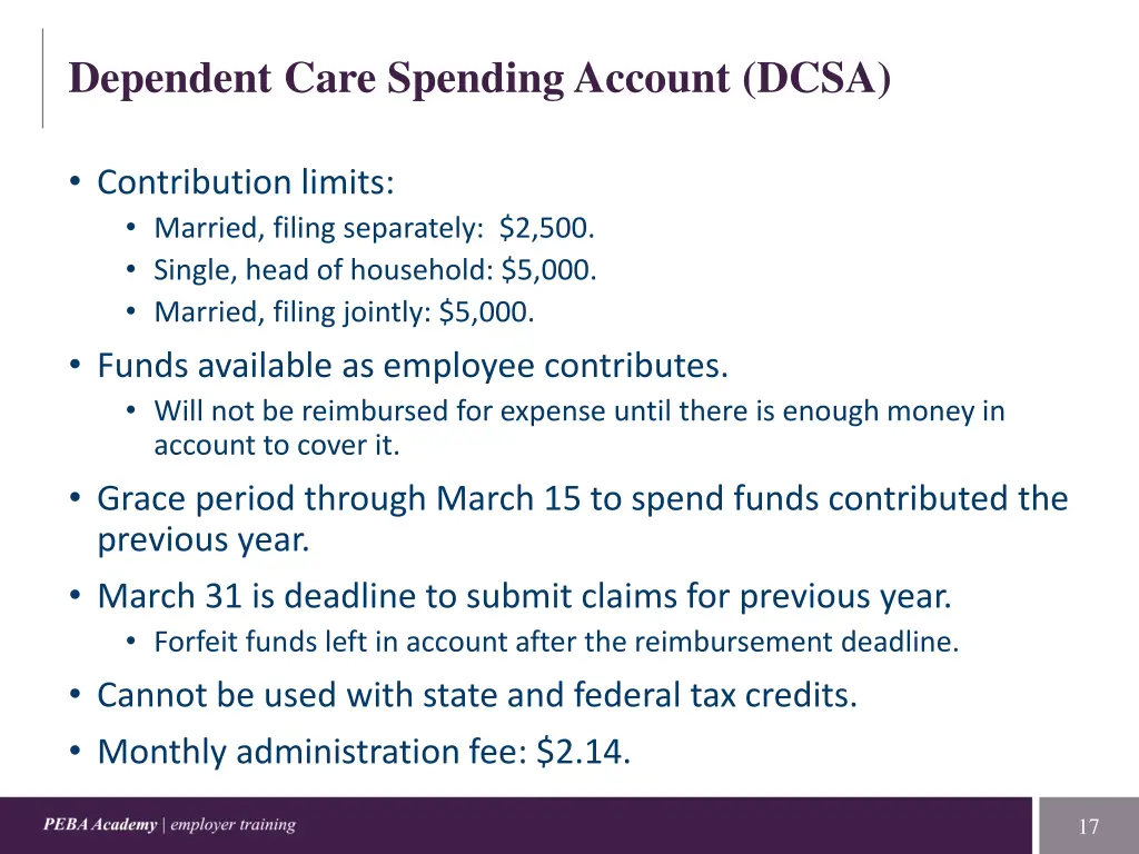 dependent care spending account dcsa