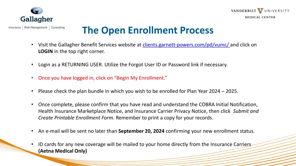 the open enrollment process