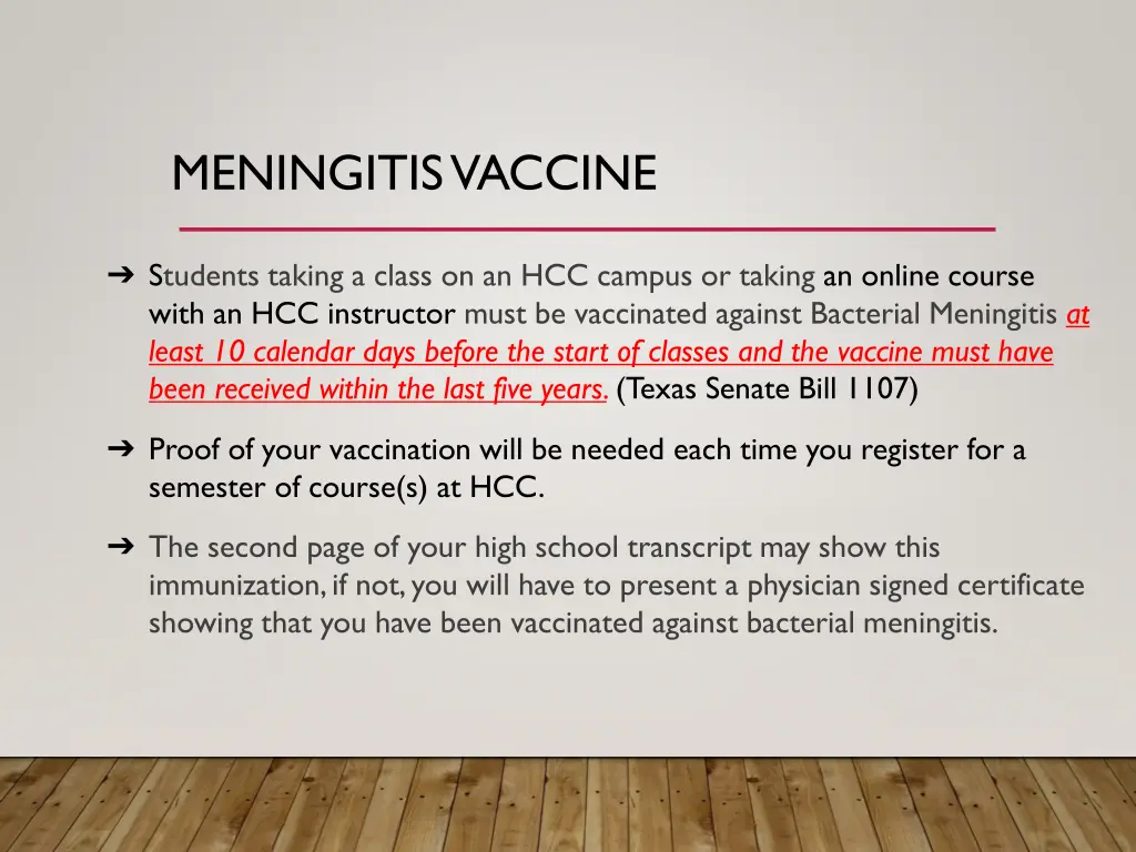 meningitis vaccine