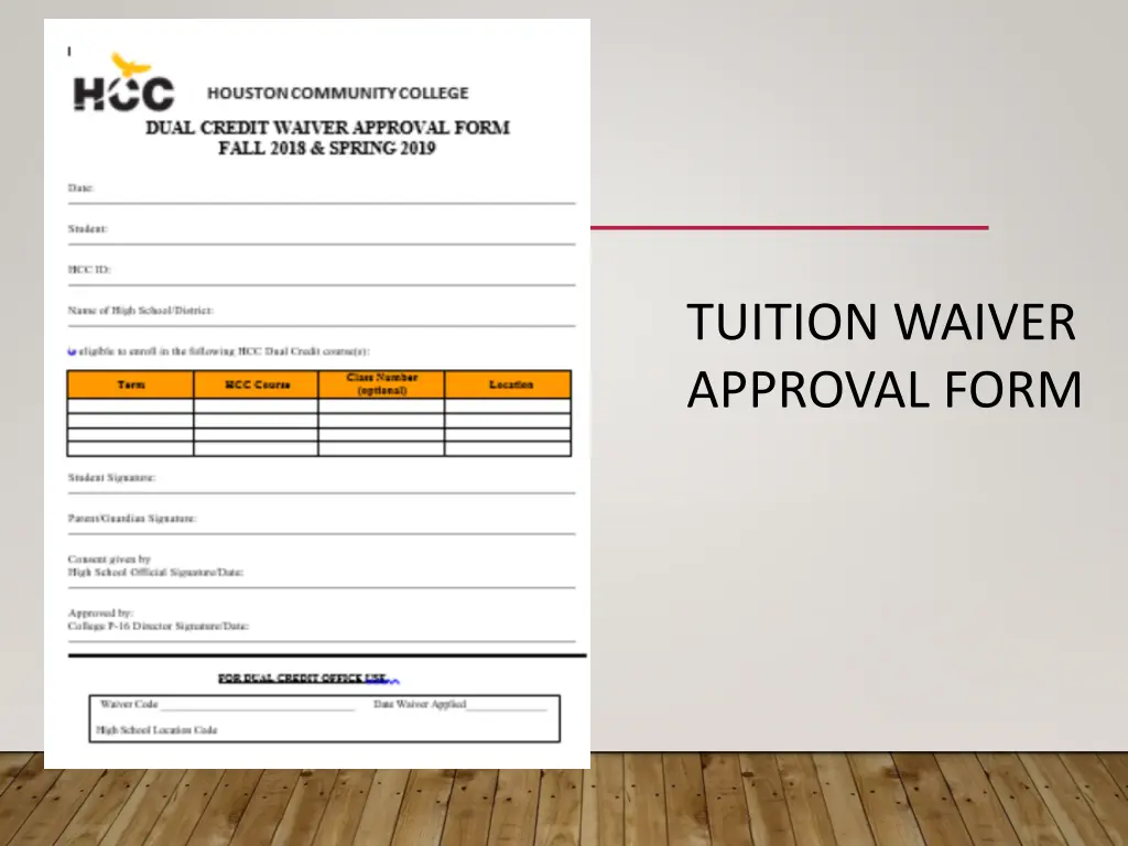 tuition waiver approval form